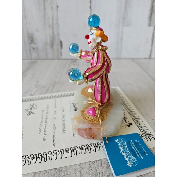 Ron Lee clown juggling marbles juggler vintage statue gold 1999 limited statue f - Picture 3 of 9